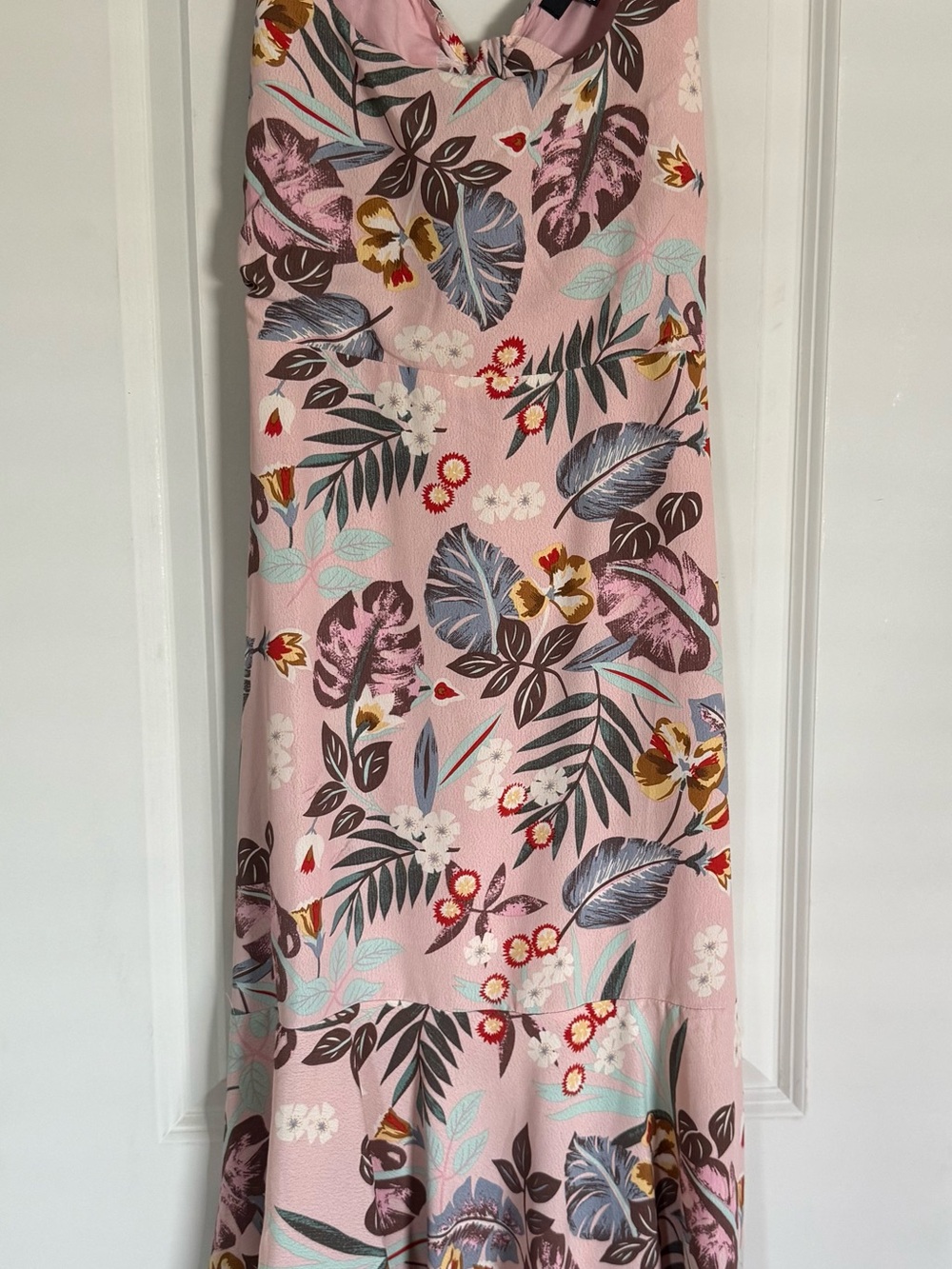 LULUs Pink Tropical Floral Maxi Dress